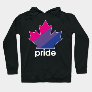 Bisexual Pride Maple Leaf - White font Hoodie